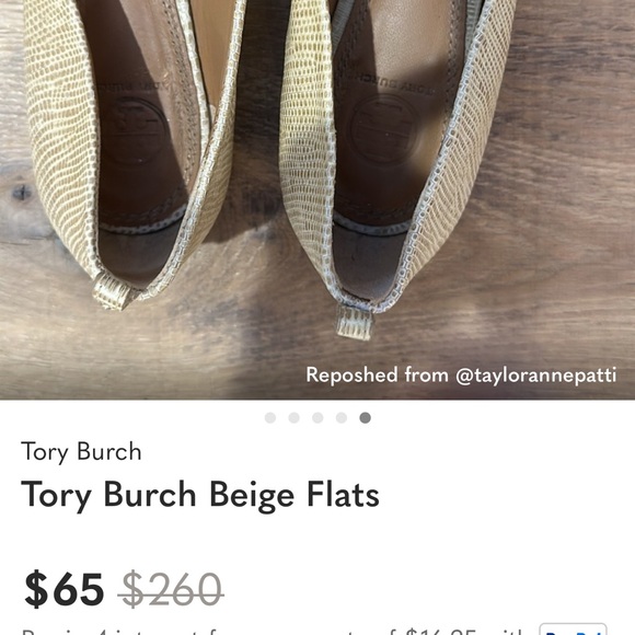 Tory Burch Gold Textured Flats - Picture 3 of 5